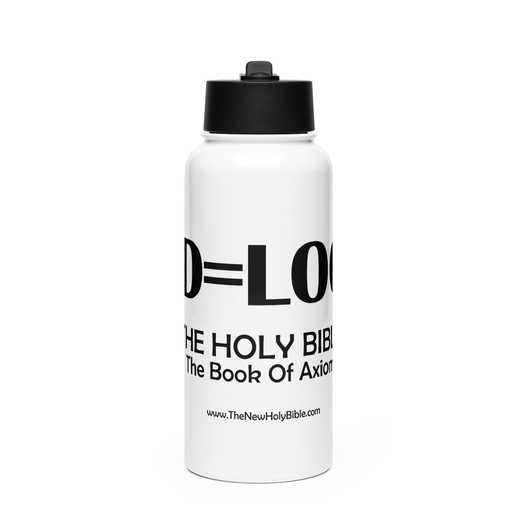 GOD = LOGIC Book of Axiom Water Bottle